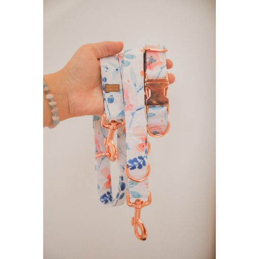 Kék-narancs virágos elegáns vízlepergető Mirabelle nyakörv