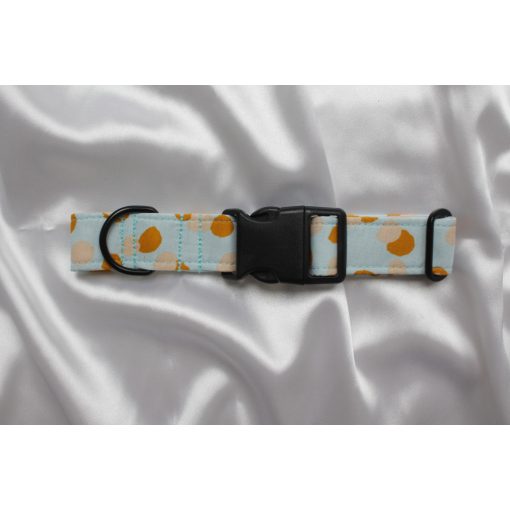 Kék-narancs pöttyös elegáns pamut Herbie nyakörv