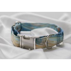 Kék-arany csíkos elegáns vízlepergető Csuti nyakörv