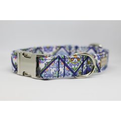 Kék csempemintás elegáns vízlepergető Luki nyakörv