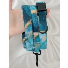 Kék márványos elegáns vízlepergető Noel nyakörv