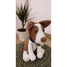 Horgolt Border Collie (barna-fehér)